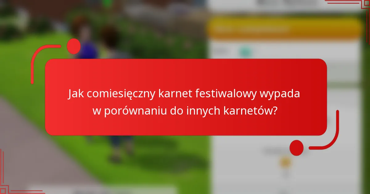 Jak comiesięczny karnet festiwalowy wypada w porównaniu do innych karnetów?