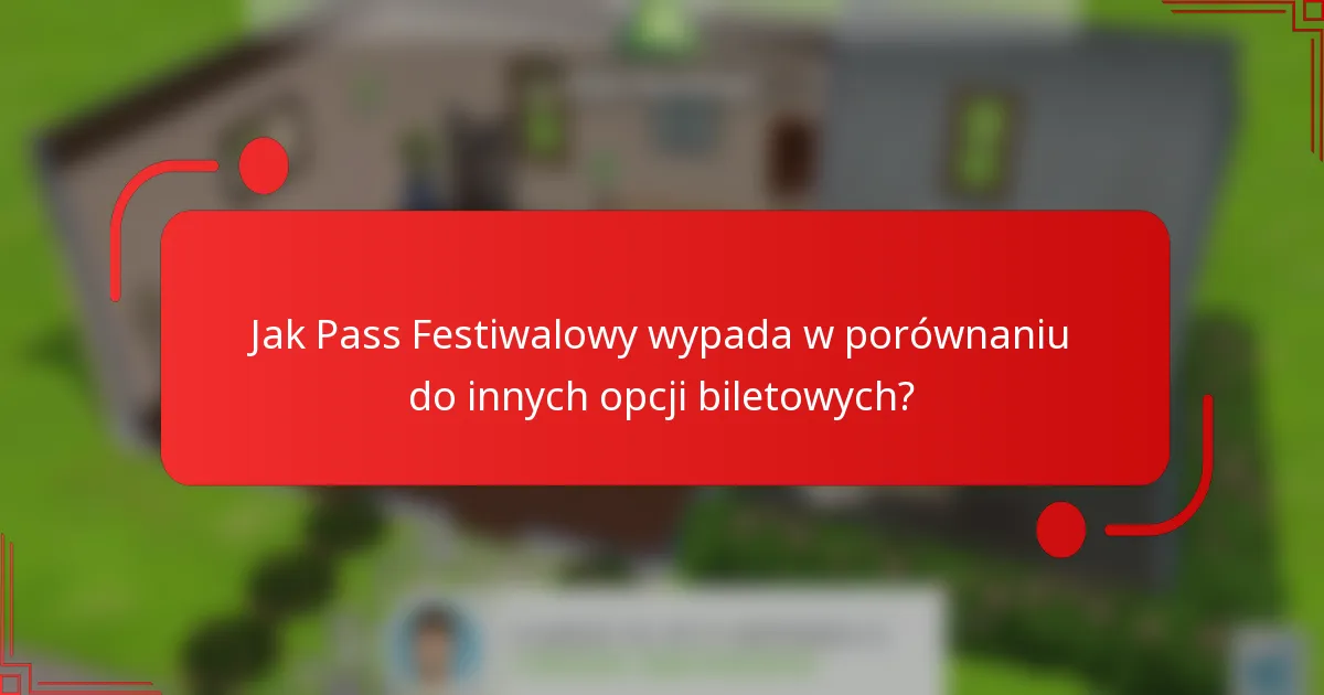 Jak Pass Festiwalowy wypada w porównaniu do innych opcji biletowych?