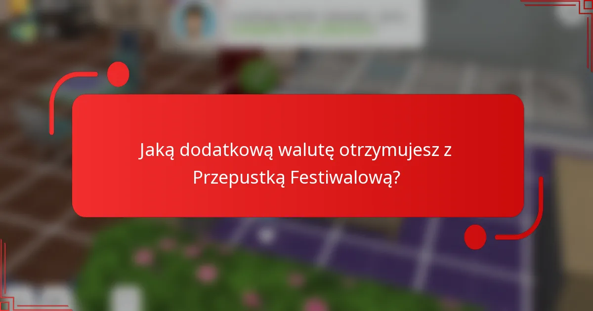 Jaką dodatkową walutę otrzymujesz z Przepustką Festiwalową?